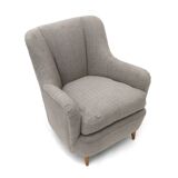 Grey fabric armchair, 1950s