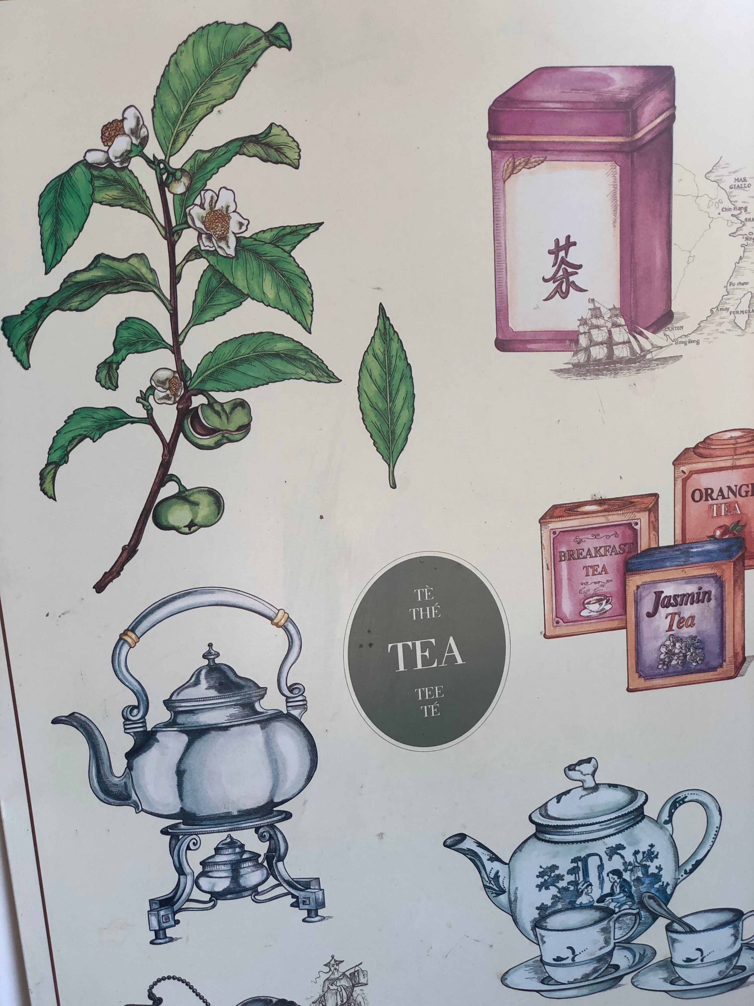 2 metal plates "coffee & tea"