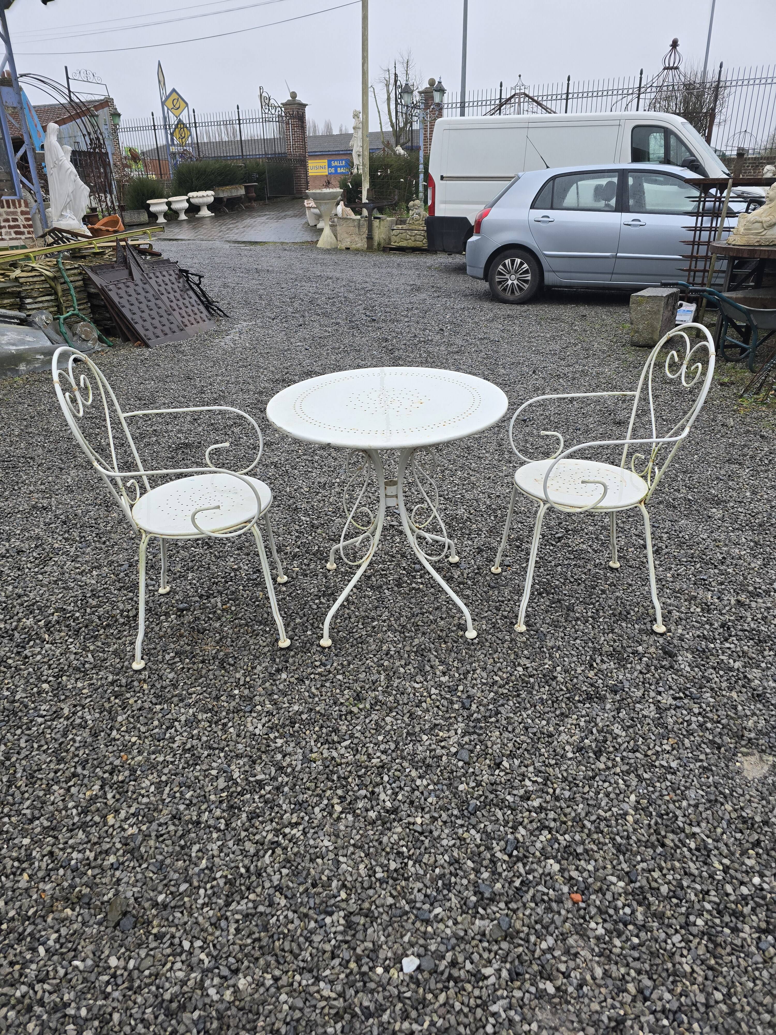 Wrought iron garden furniture