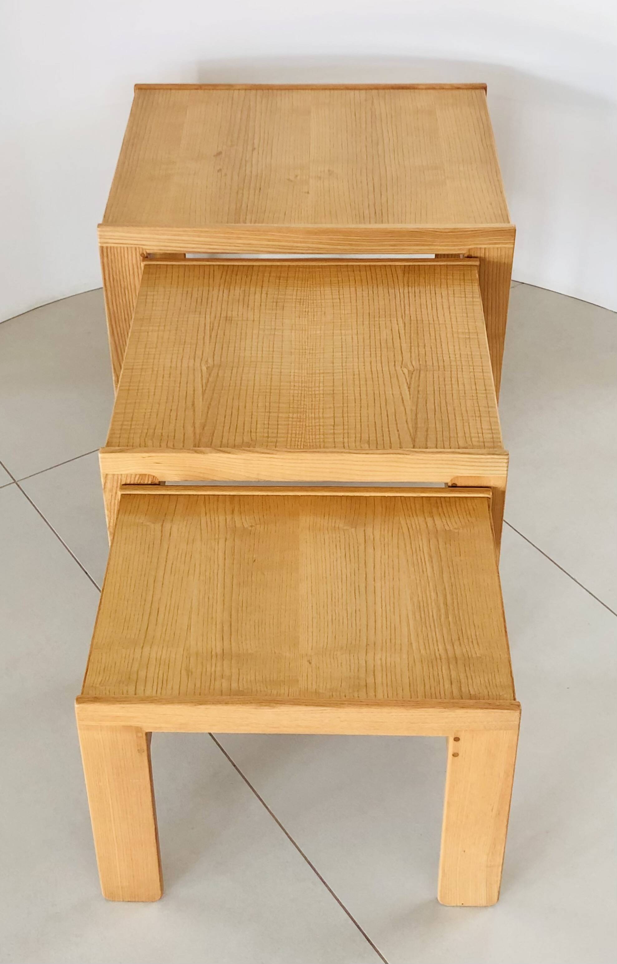 Model 777 ash nesting tables by Afra & Tobia Scarpa for Cassina, Italy 1960s