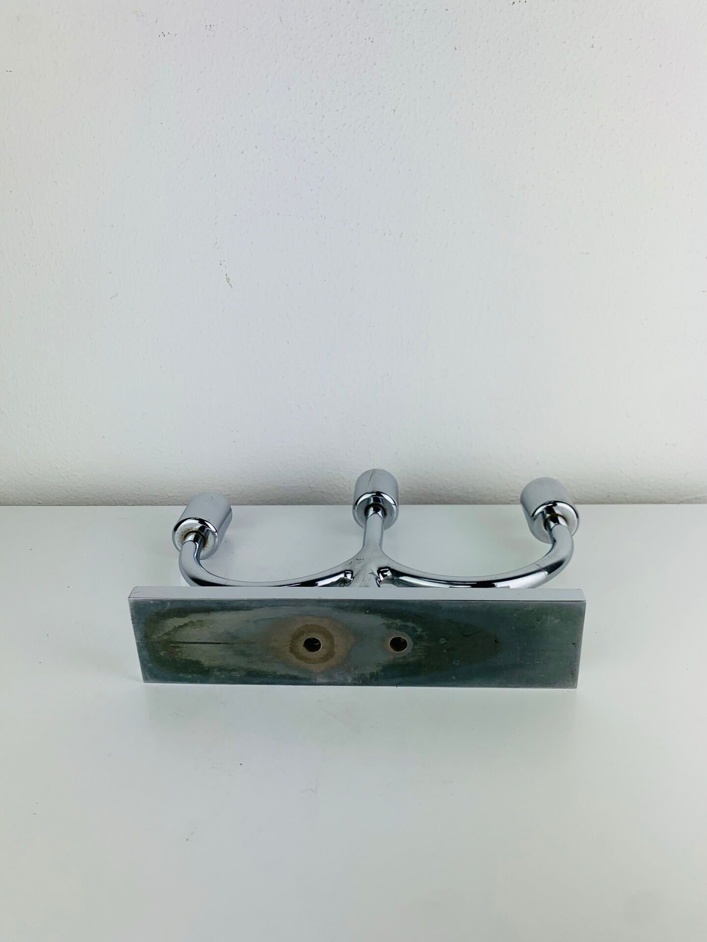 Bougeoir design années 60, métal chromé