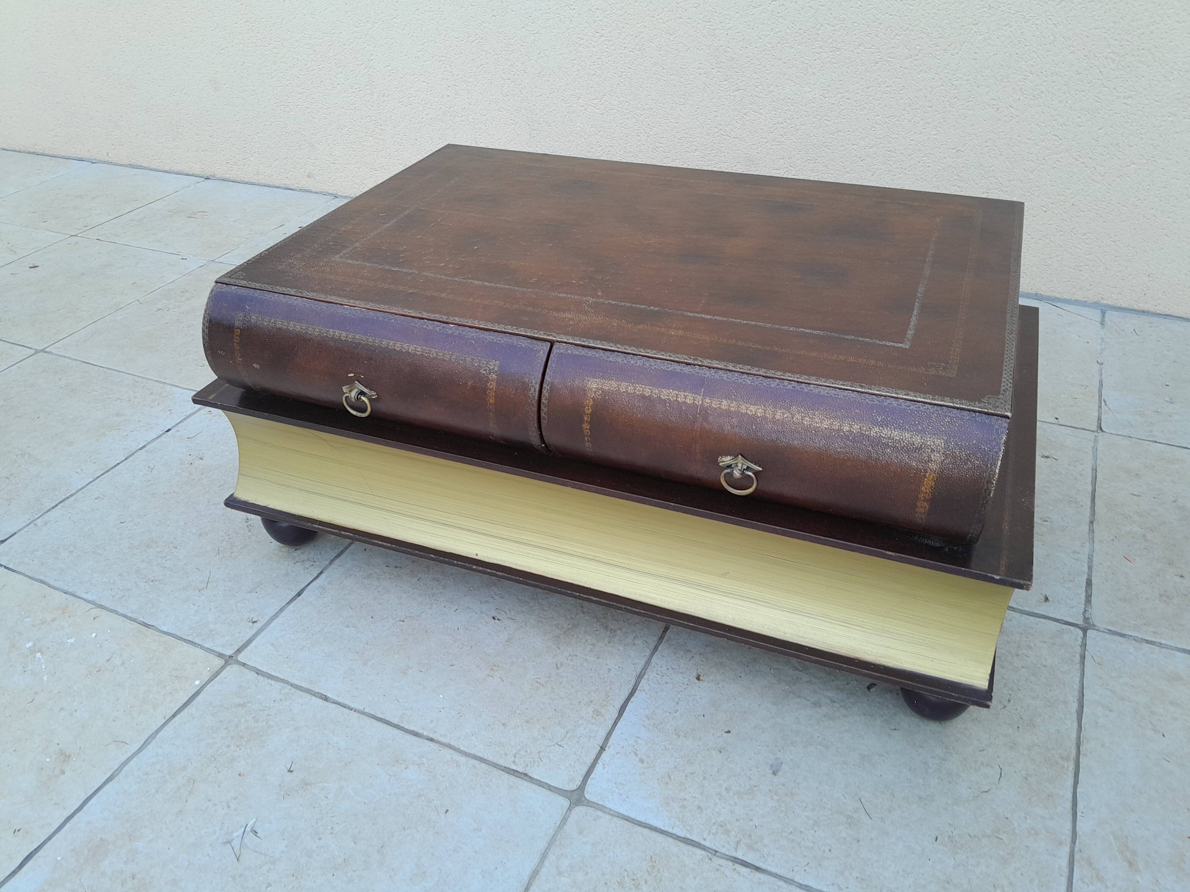 Vintage coffee table in the shape of an old book from the 80s