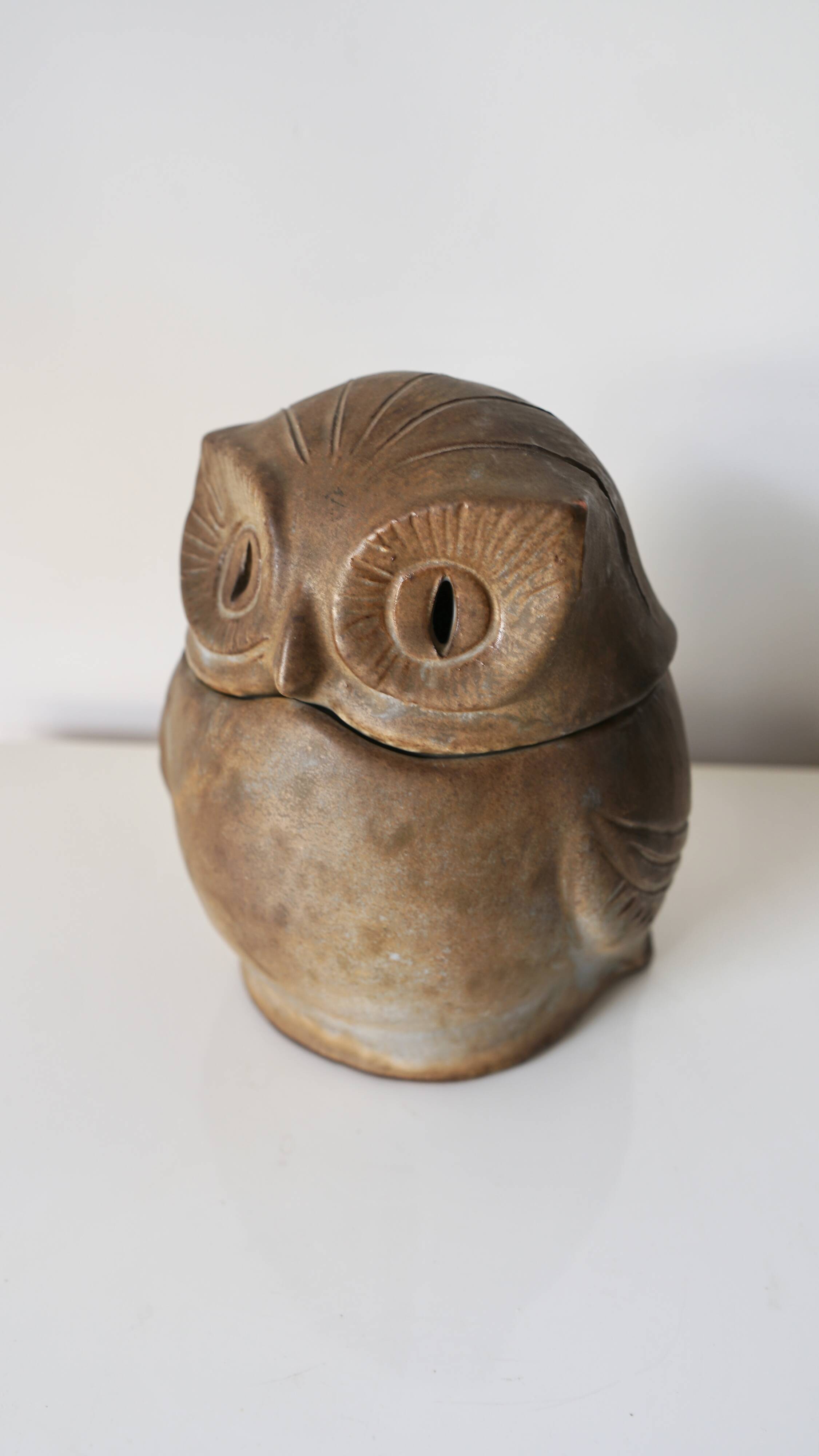 Ceramic owl sculpture - signed Agnès Escala - France, 1960s