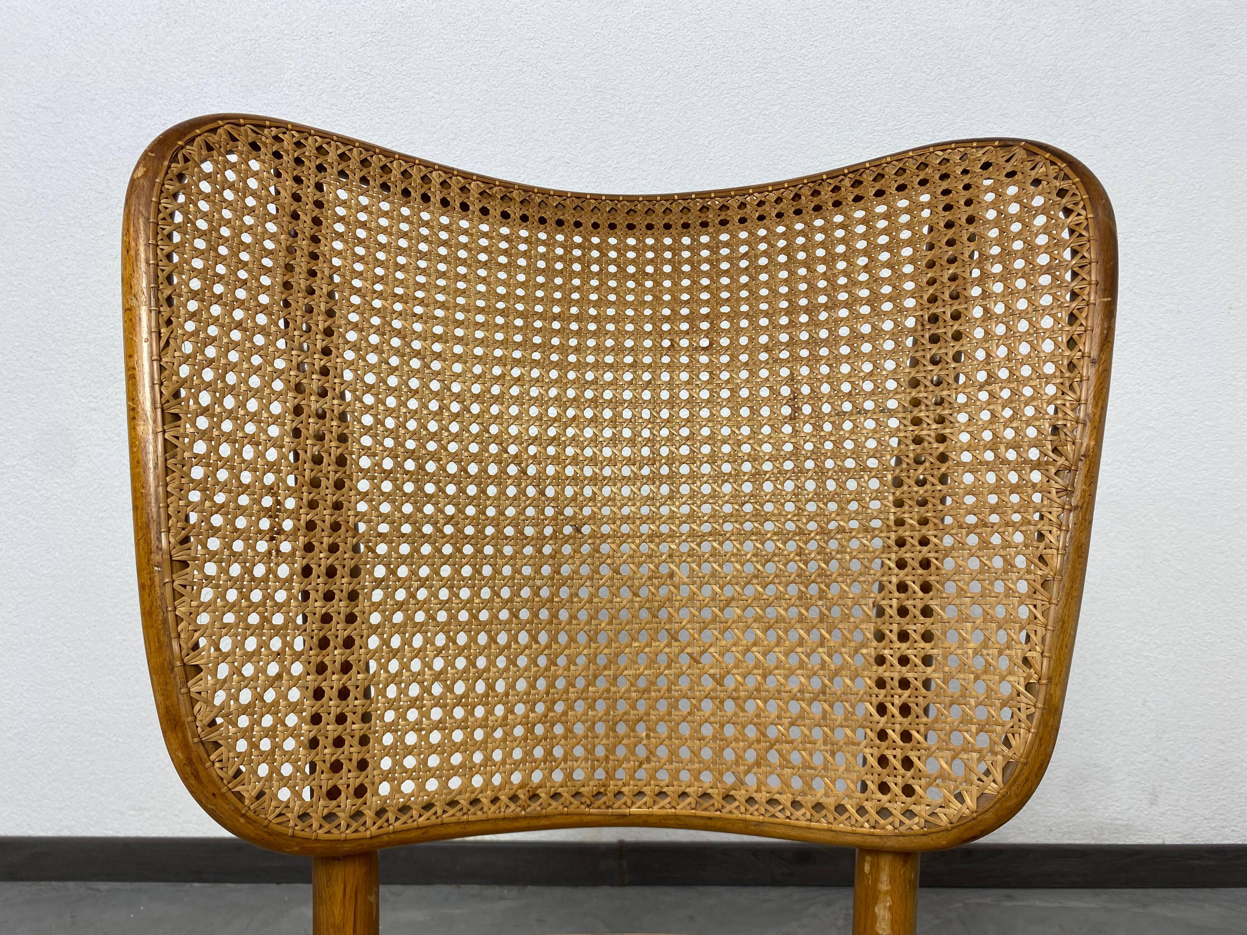 Set of 4 chairs model A821 by Adolf Gustav Schneck for Thonet Mundus