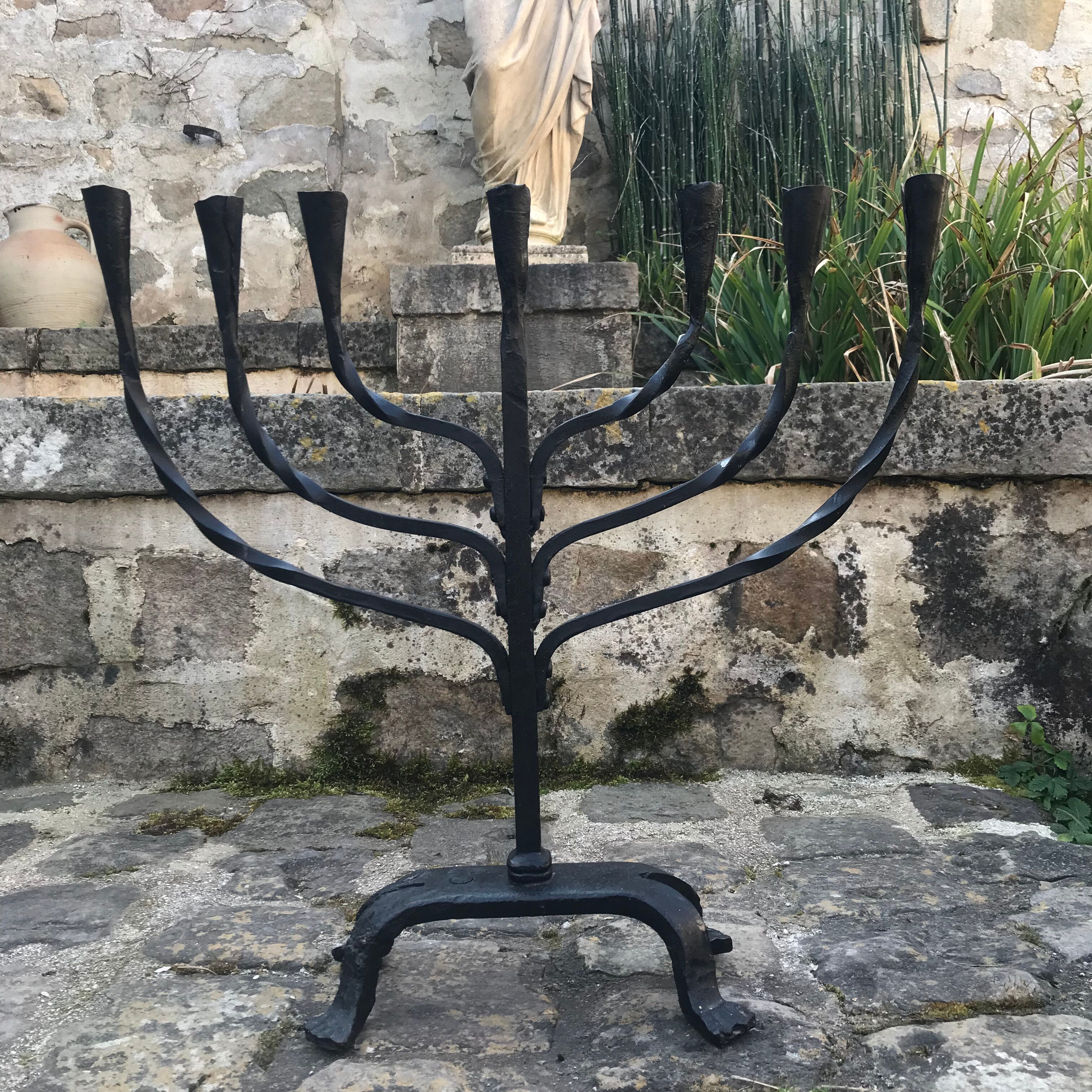 Wrought iron candelabra