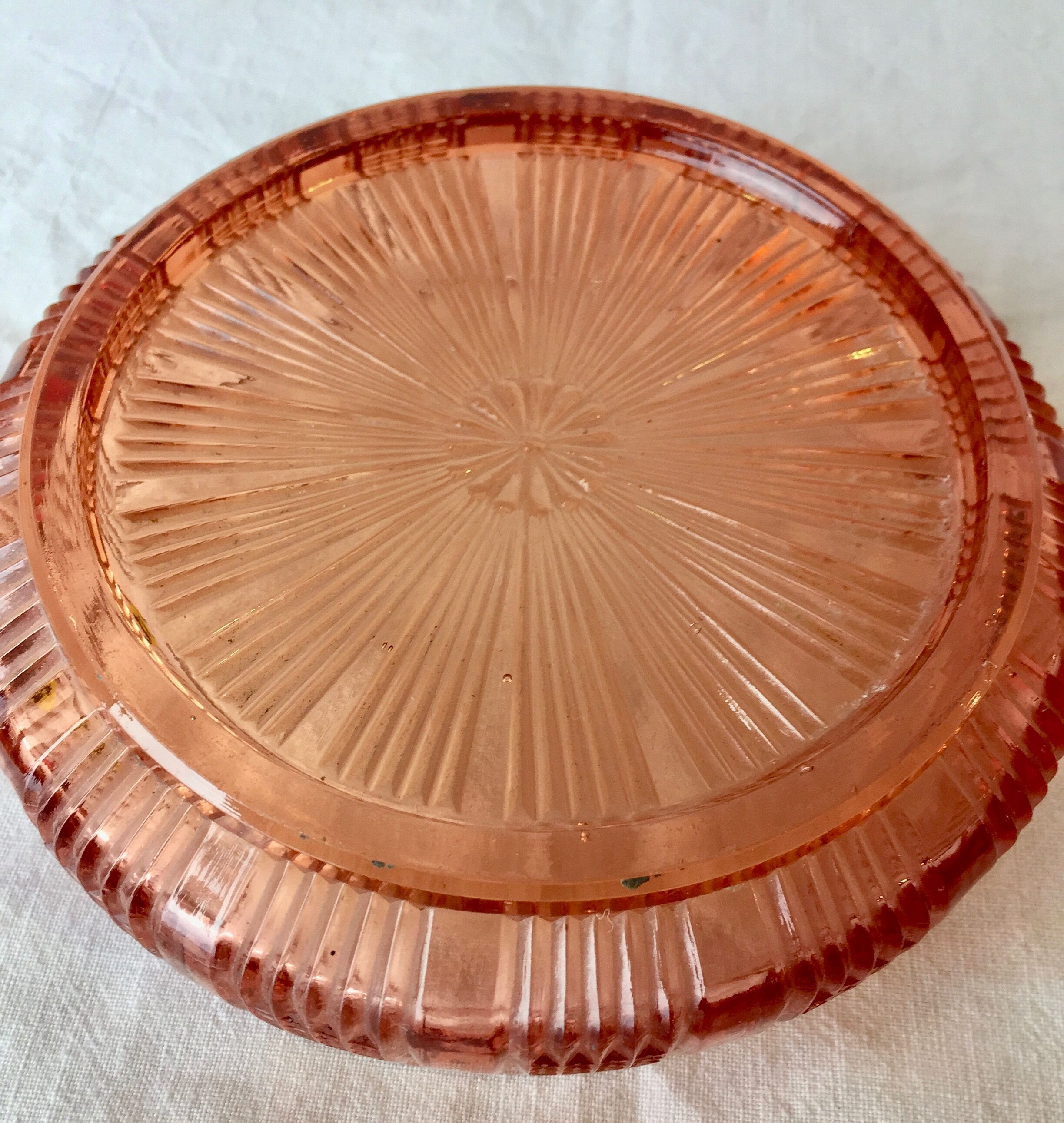 Pink glass trinket bowl