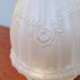 Art Deco ceiling light in transparent satin glass, 1920s-30s