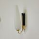 Pair of vintage Arlus wall lights in brass and opaline from the 60s