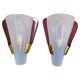 Pair of brass wall lights in Mid Century Modern style attributed to Stilnovo.