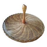 Glass and wicker cheese platter