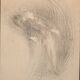 Charcoal drawing by Henry Bataille XXth couple of dancers