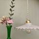 Vintage lampshade pendant light in white opaline