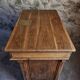 Antique French oak shop counter, kitchen island on wheels, circa 1880–1900.