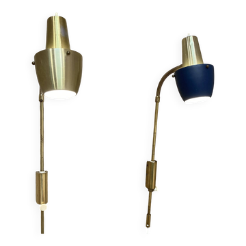 PAIRE D'APPLIQUES 1950 DESIGN SCANDINAVE.