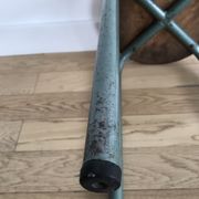 Vintage metal and wood industrial stool
