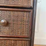 Vintage rattan chest of drawers