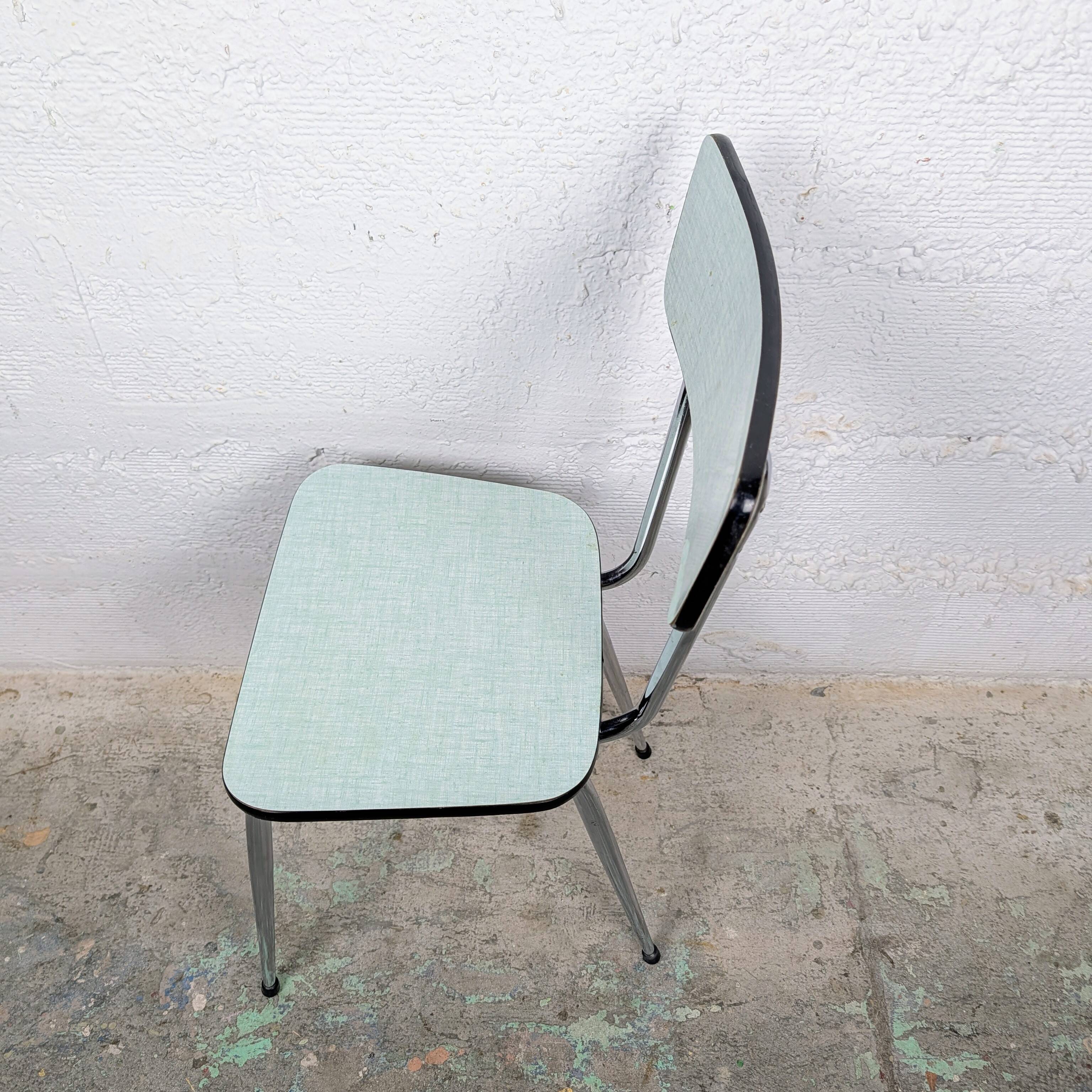 A water green formica chair