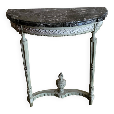 Console d'époque Louis XVI – Bois sculpté & Marbre Sainte-Anne – XVIIIe siè