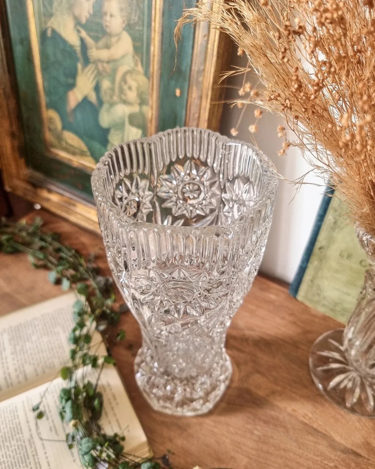 Cut crystal vase, 1970