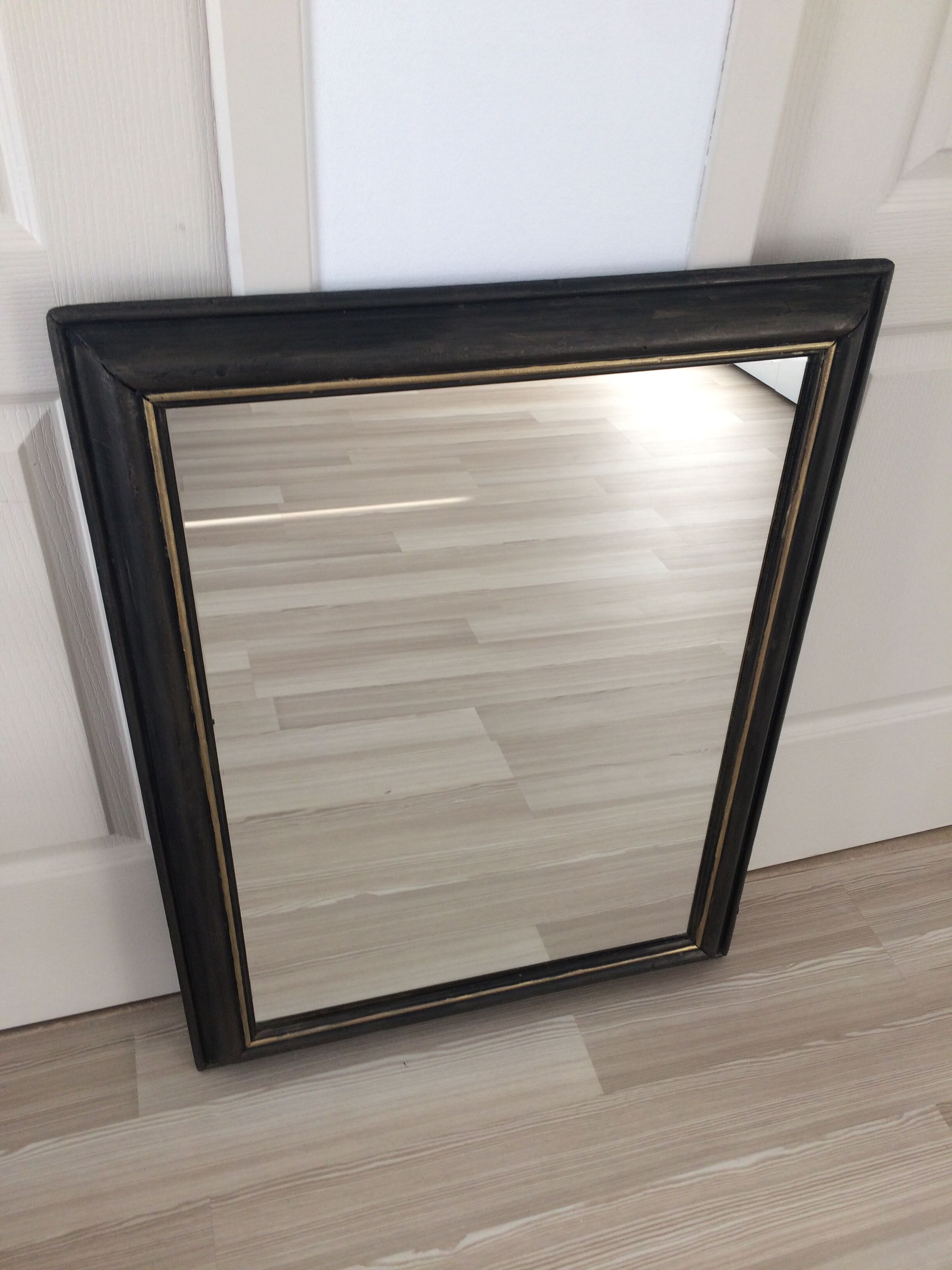Former mirror black with gold edging 62x82cm