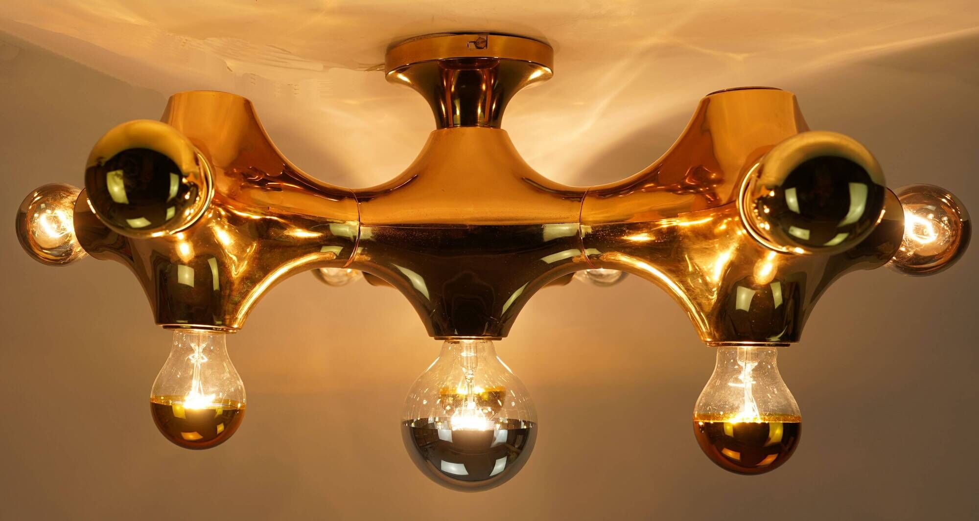 cosack gemini space age CEILING LIGHT - gold-colored - sputnik - 1970s
