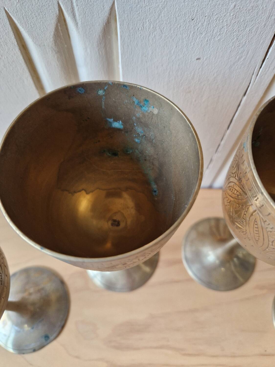 Lot De 4 Calisse Verre En Laiton