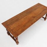 French rustic solid oak dining table 1930