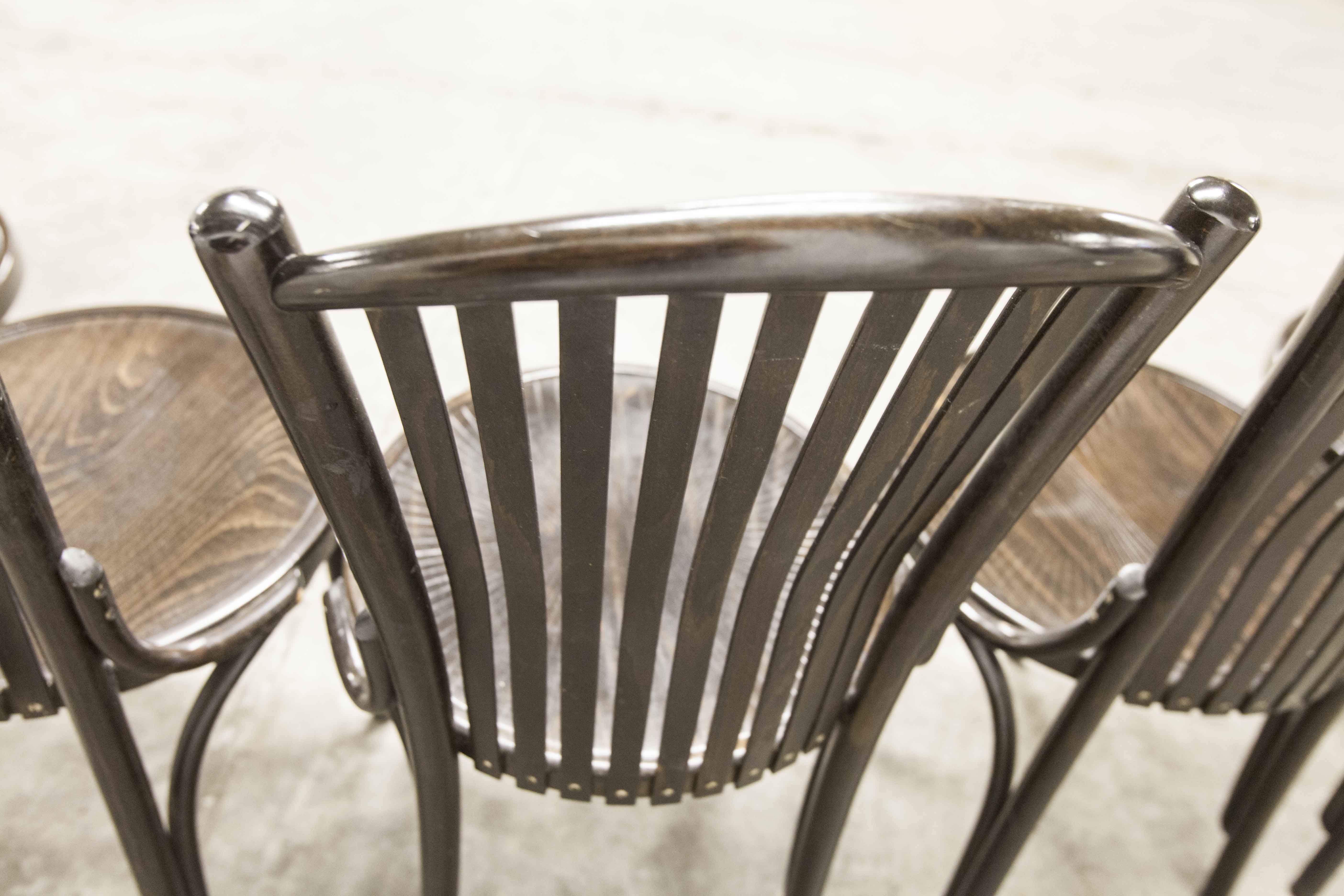 Set of 6 chairs Bistrot Baumann ref 22 curved wood