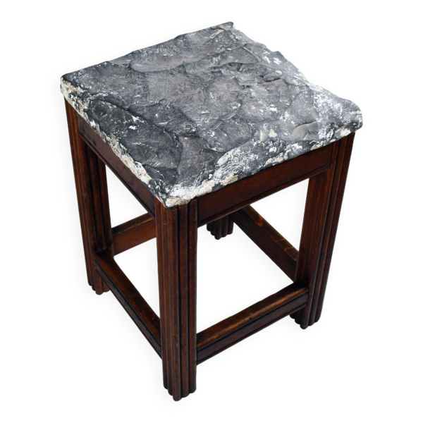 Tabourets vintage en pierre et bois x 1
