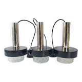 Set of 3 vintage pendant lights 1960
