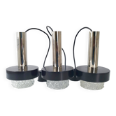 Set of 3 vintage pendant lights 1960