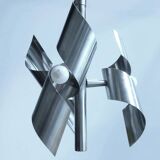 Space Age style stainless steel chandelier - 1960