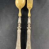Salad service silver handles Regency decoration with cherub heads