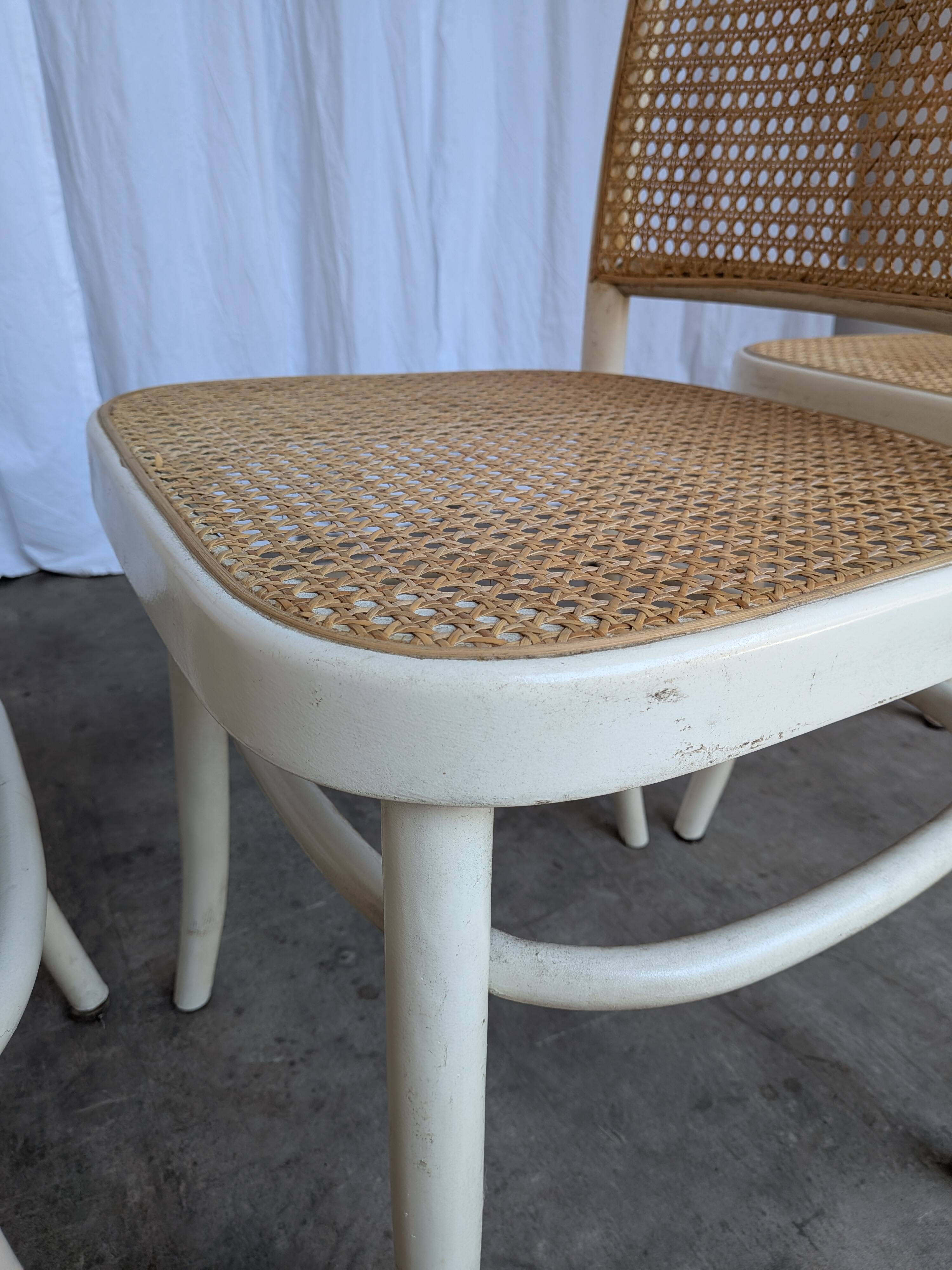 Set of 4 Thonet Style 811 Cane Chair: Josef Hoffman Mid-Century Modern Furn