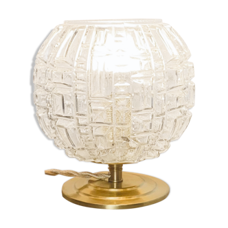 Vintage globe lamp in chiseled glass