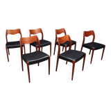 6 chairs model 71 by Niels Otto Moller