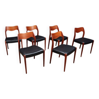 6 chairs model 71 by Niels Otto Moller