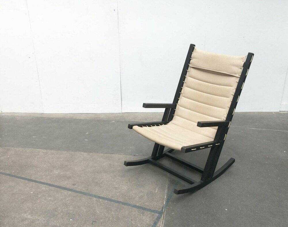 Mid-century German minimalist Safari rocking chair by Casala, 1960s.