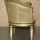 Louis XVI Bergère canapé in gilded wood with double caning