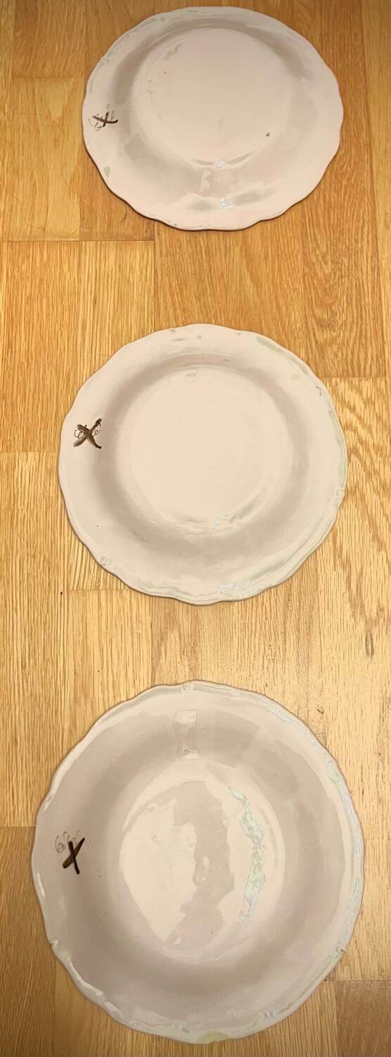 Set of 6 Earthenware Plates Martres Tolosane Moustiers Antique Tableware 19th Century
