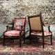 Suite of four queen's armchairs in louis xvi style mahogany xix eme century