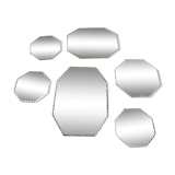 Set of 7 bevelled mirrors