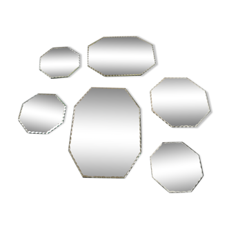 Set of 7 bevelled mirrors