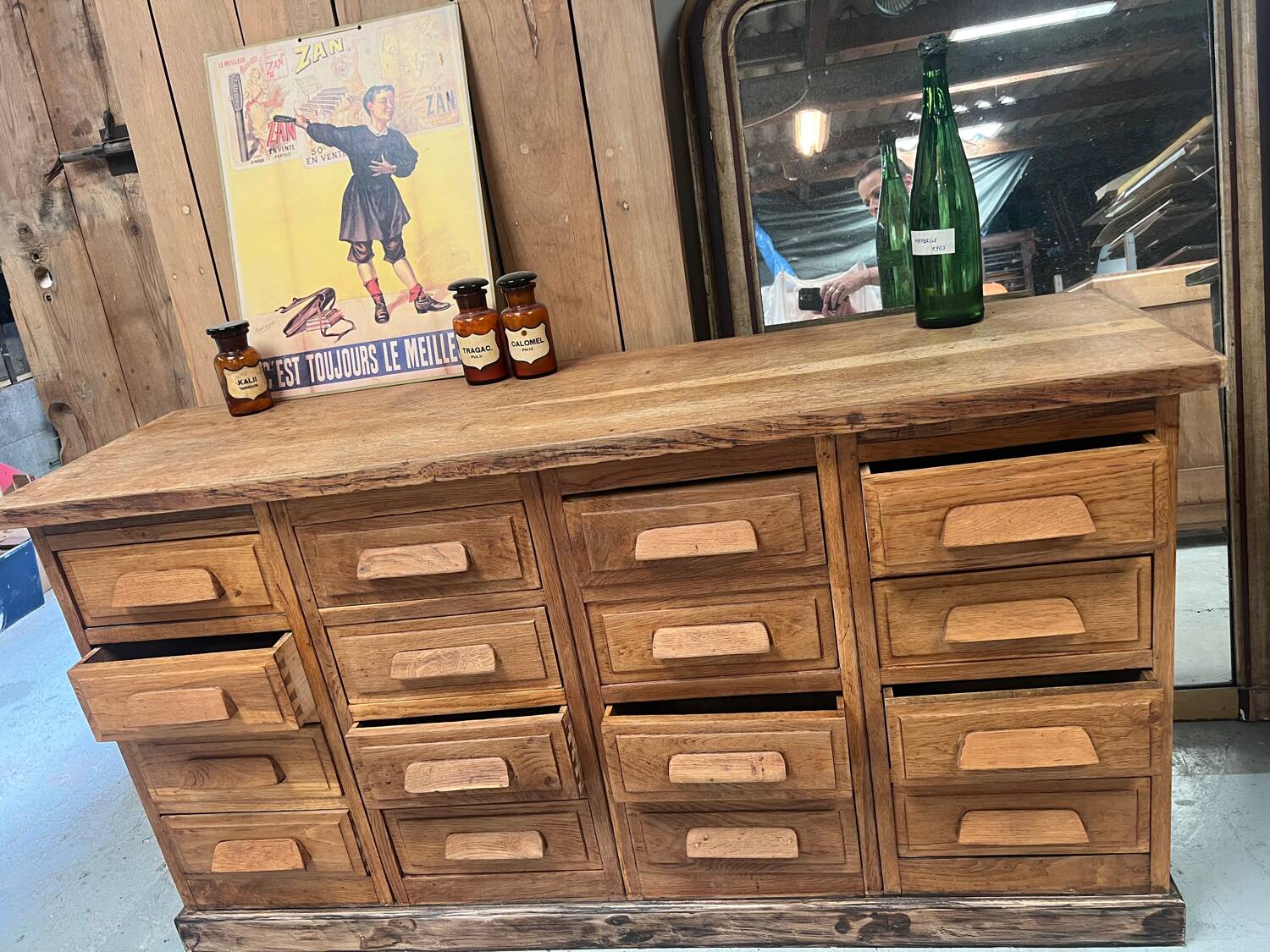 Antique haberdashery cabinet in oak