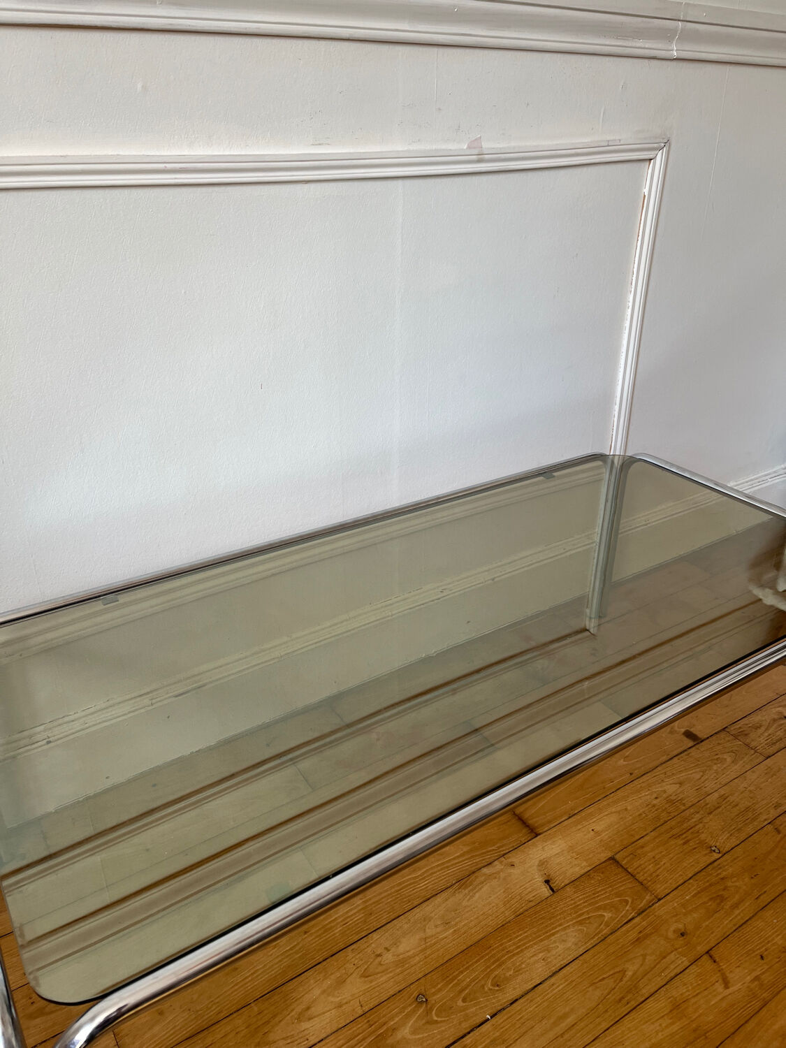 Vintage smoked glass coffee table