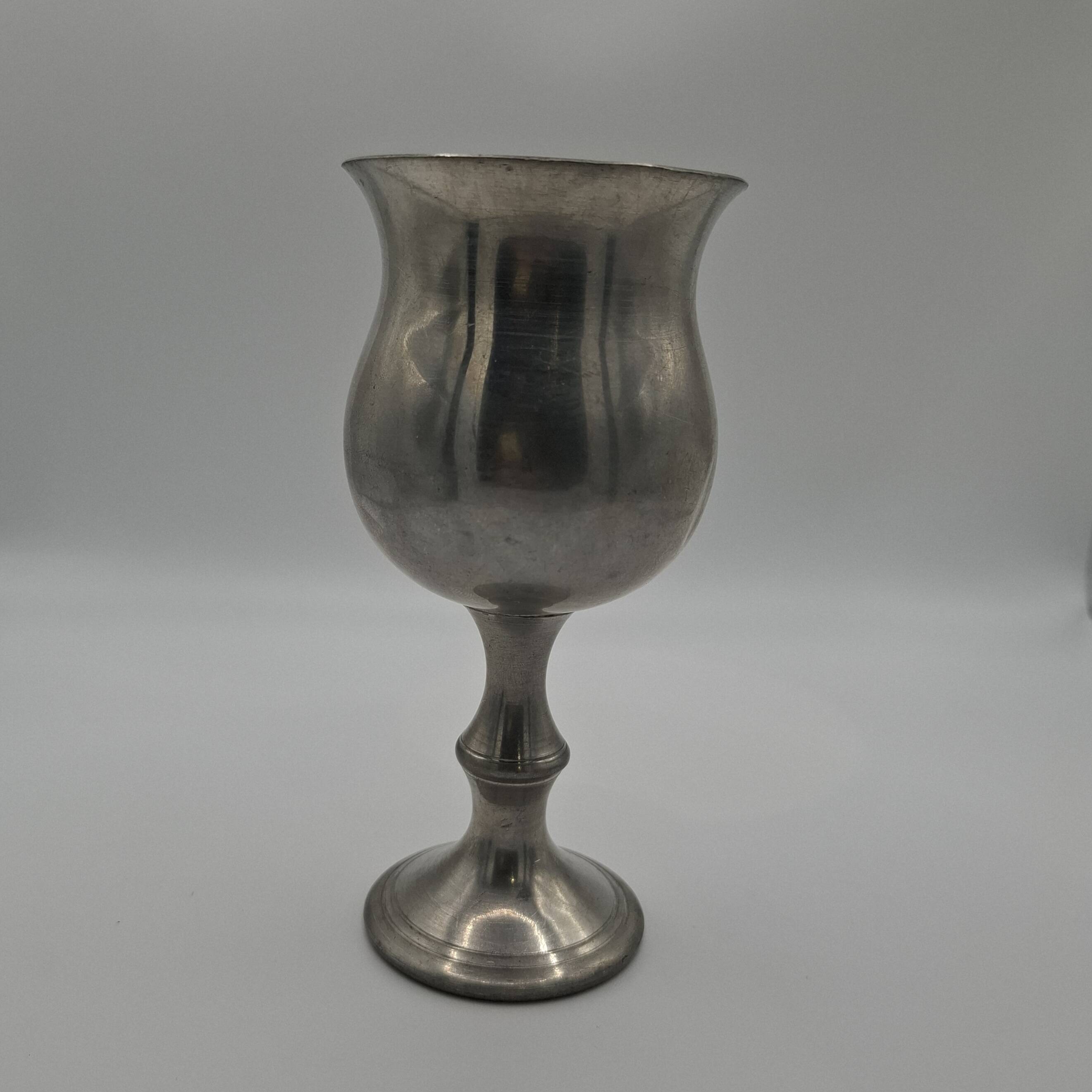 6 English glasses, Peltre Sheffielld cup