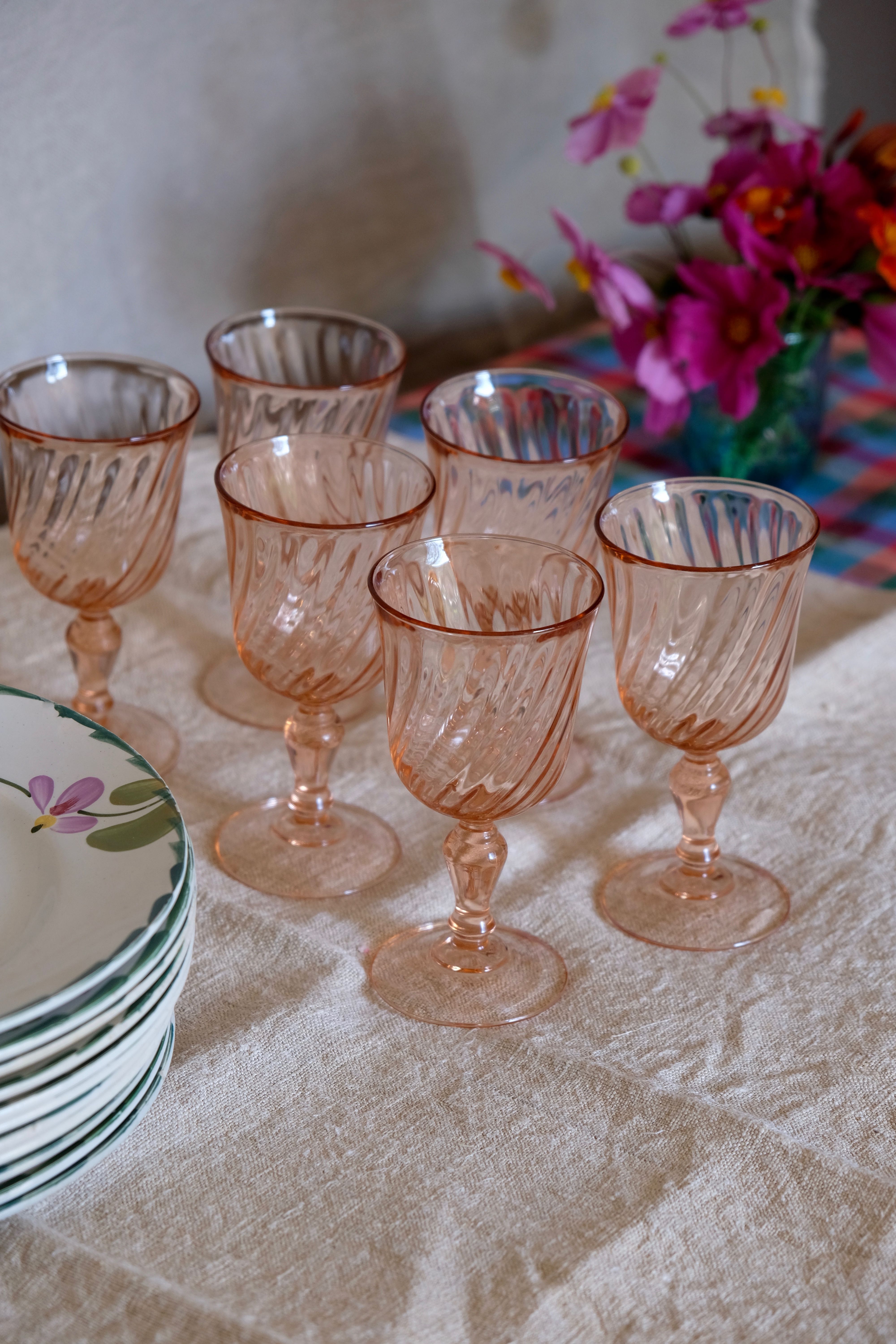 Rosaline Luminarc Arcoroc Pink Red Wine Glasses