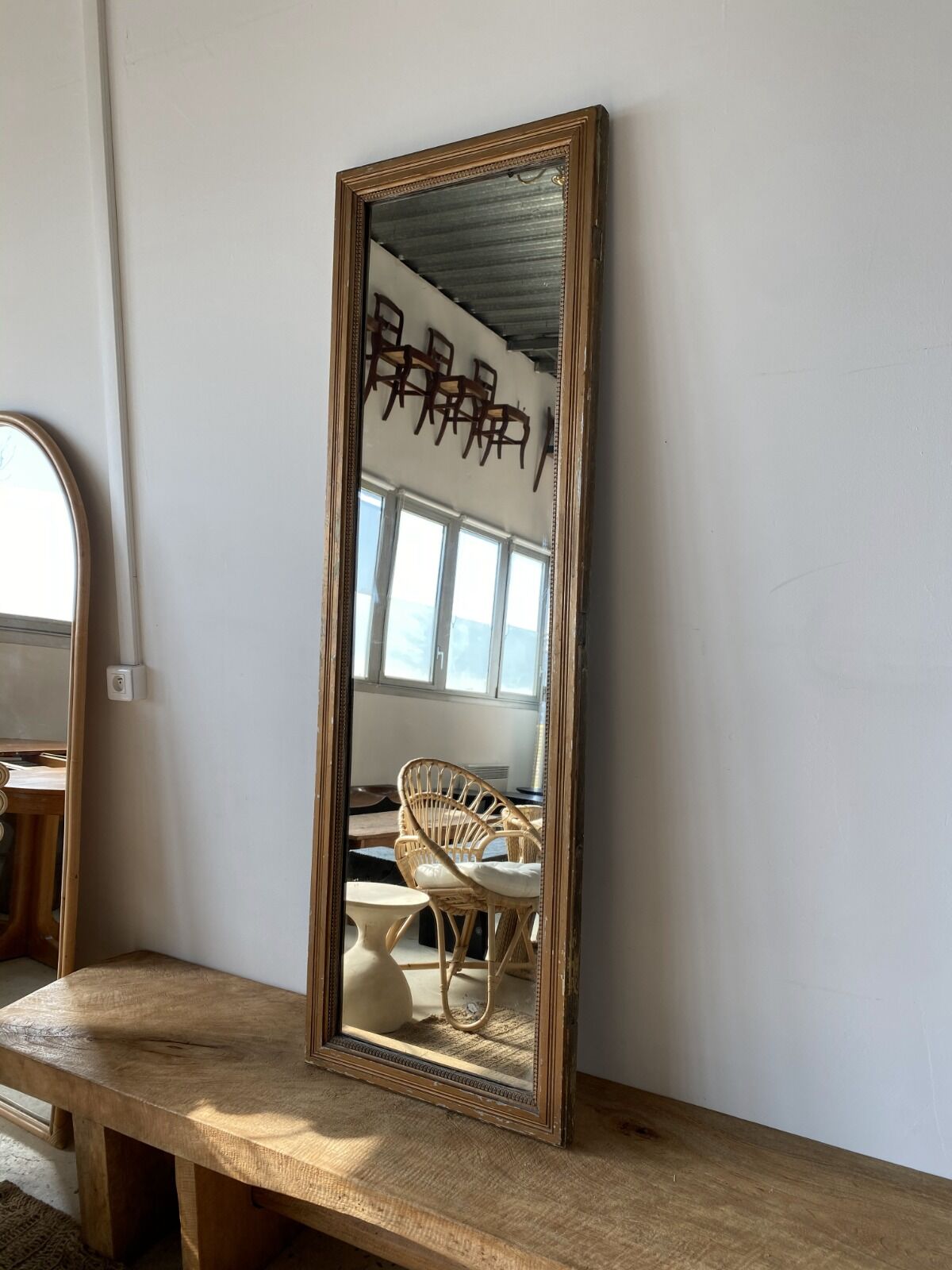 Old foot mirror gilded