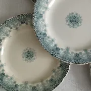 6 assiettes plates en faïence terre de fer HB Choisy-le-Roi « Henriette »