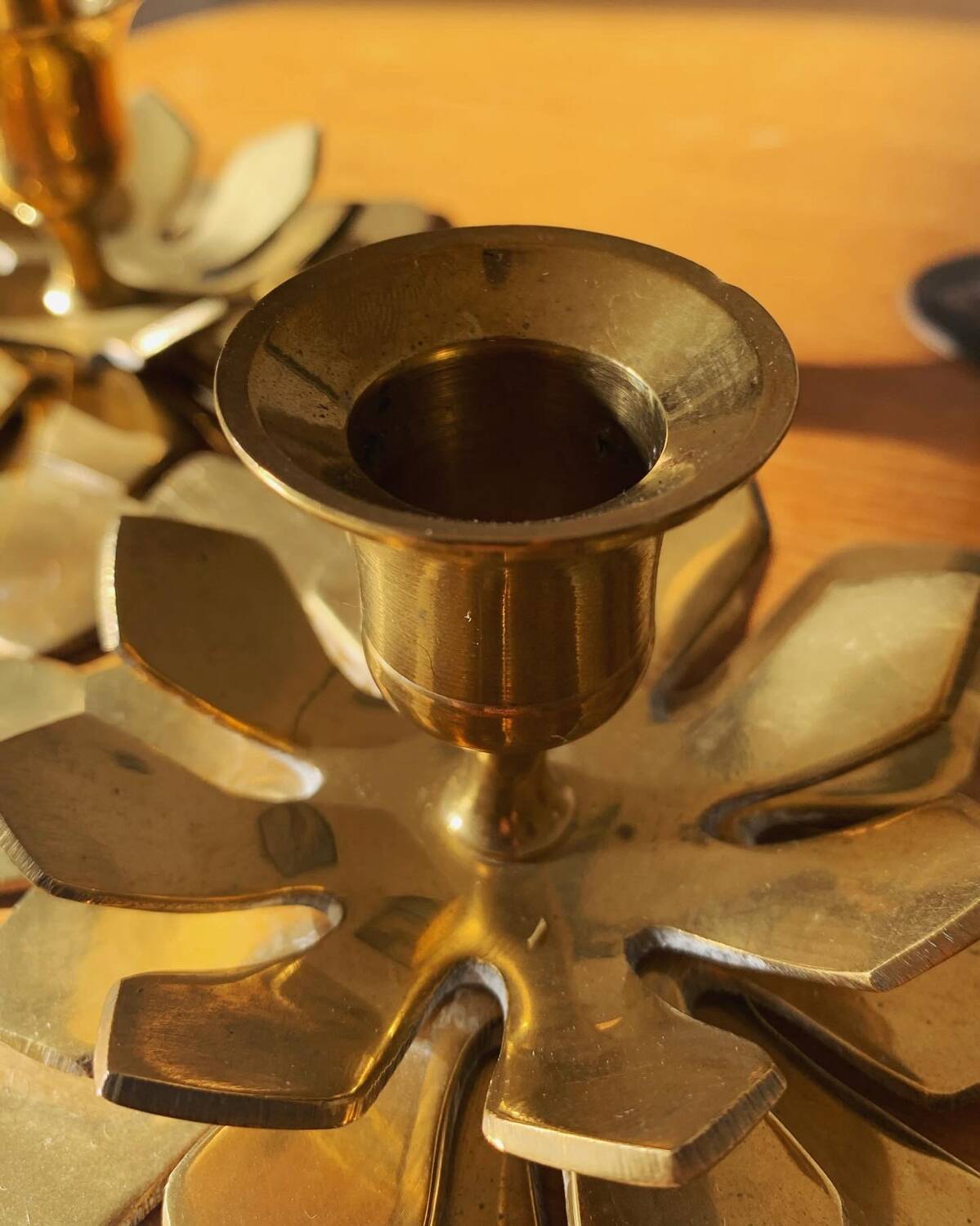 Old brass candlesticks